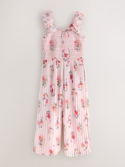 Baker by Ted Baker 3D Floral Strappy Pleated Wide Leg Jumpsuit - Image 5 of 9