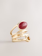Gold Tone Resin Stone Scarf Ring - Image 4 of 5