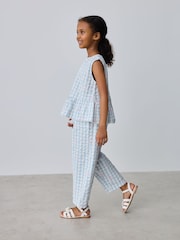 Baker by Ted Baker 2 Piece Peplum Gingham Top & Barrel Leg Trousers Set - Image 1 of 12