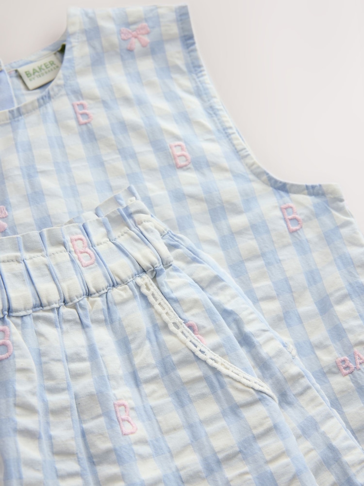 Baker by Ted Baker 2 Piece Peplum Gingham Top & Barrel Leg Trousers Set - Image 12 of 12