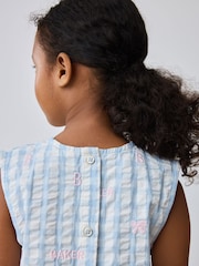 Baker by Ted Baker 2 Piece Peplum Gingham Top & Barrel Leg Trousers Set - Image 4 of 12