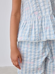 Baker by Ted Baker 2 Piece Peplum Gingham Top & Barrel Leg Trousers Set - Image 5 of 12