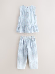 Baker by Ted Baker 2 Piece Peplum Gingham Top & Barrel Leg Trousers Set - Image 8 of 12