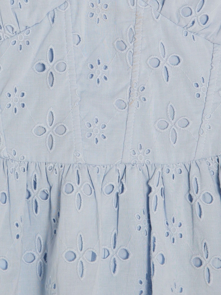 River Island Blue Broderie Corset Blouse - Image 7 of 7