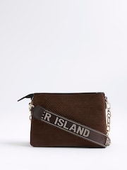 River Island Brown Suedette Chain Front Bag - Image 2 of 6