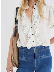 River Island White Angel Sleeve Ruffle Shirt - Image 4 of 4