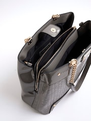 River Island Grey Chain Handle Embossed Tote Bag - Image 5 of 6
