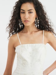 River Island Cream Bandeau Midi Dress - Image 4 of 4