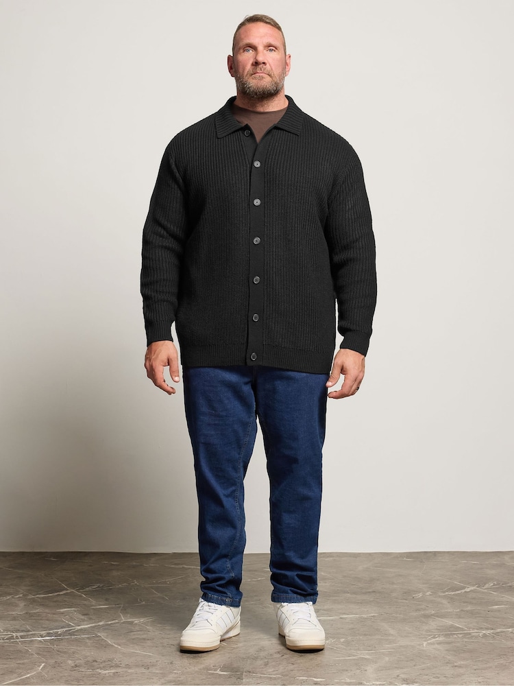 BadRhino Big & Tall Black Knitted Shirt - Image 2 of 6
