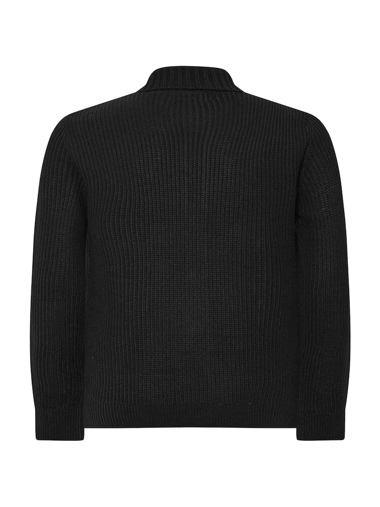 BadRhino Big & Tall Black Knitted Shirt - Image 6 of 6 BadRhino Big & Tall Black Knitted Shirt - Image 6 of 6