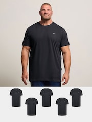 BadRhino Big & Tall Black Longline T-Shirts 5 Pack - Image 1 of 7