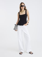 River Island Black Peplum Panel Vest - Image 3 of 4
