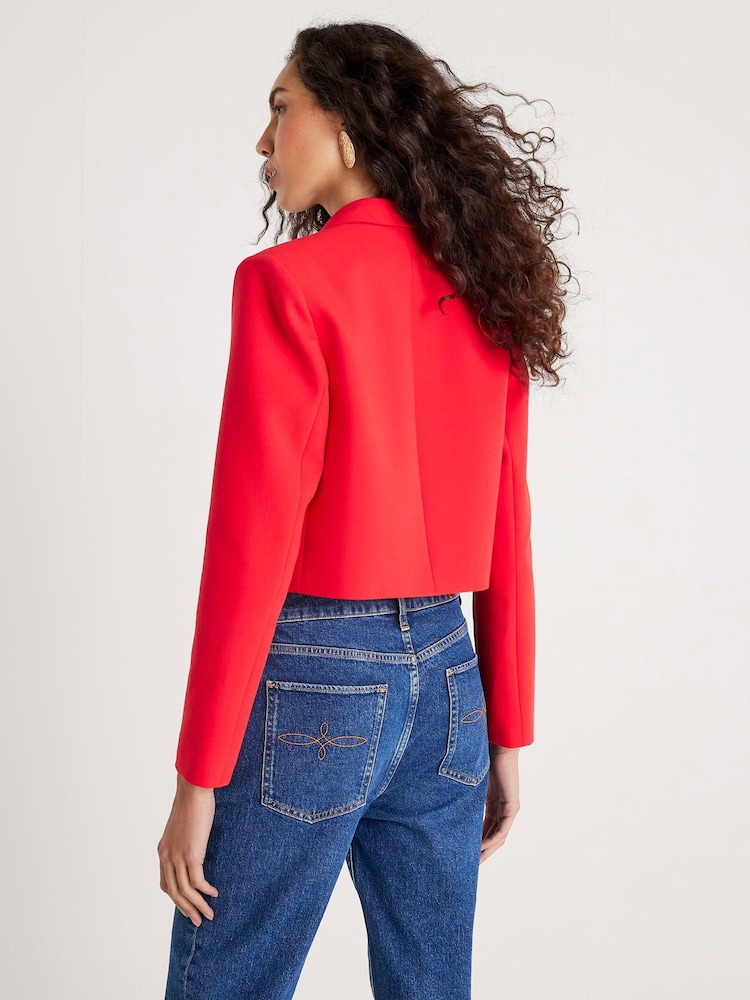 River Island Red Utility Cropped Blazer - Image 2 of 3