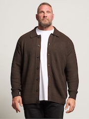 BadRhino Big & Tall Brown Knitted Shirt - Image 1 of 6
