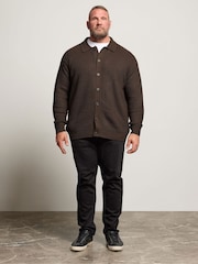 BadRhino Big & Tall Brown Knitted Shirt - Image 4 of 6