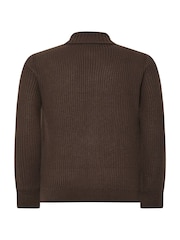 BadRhino Big & Tall Brown Knitted Shirt - Image 6 of 6