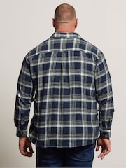 BadRhino Big & Tall Navy Blue Brushed Check Shirt - Image 2 of 7