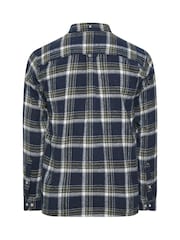 BadRhino Big & Tall Navy Blue Brushed Check Shirt - Image 5 of 7