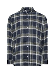 BadRhino Big & Tall Navy Blue Brushed Check Shirt - Image 6 of 7