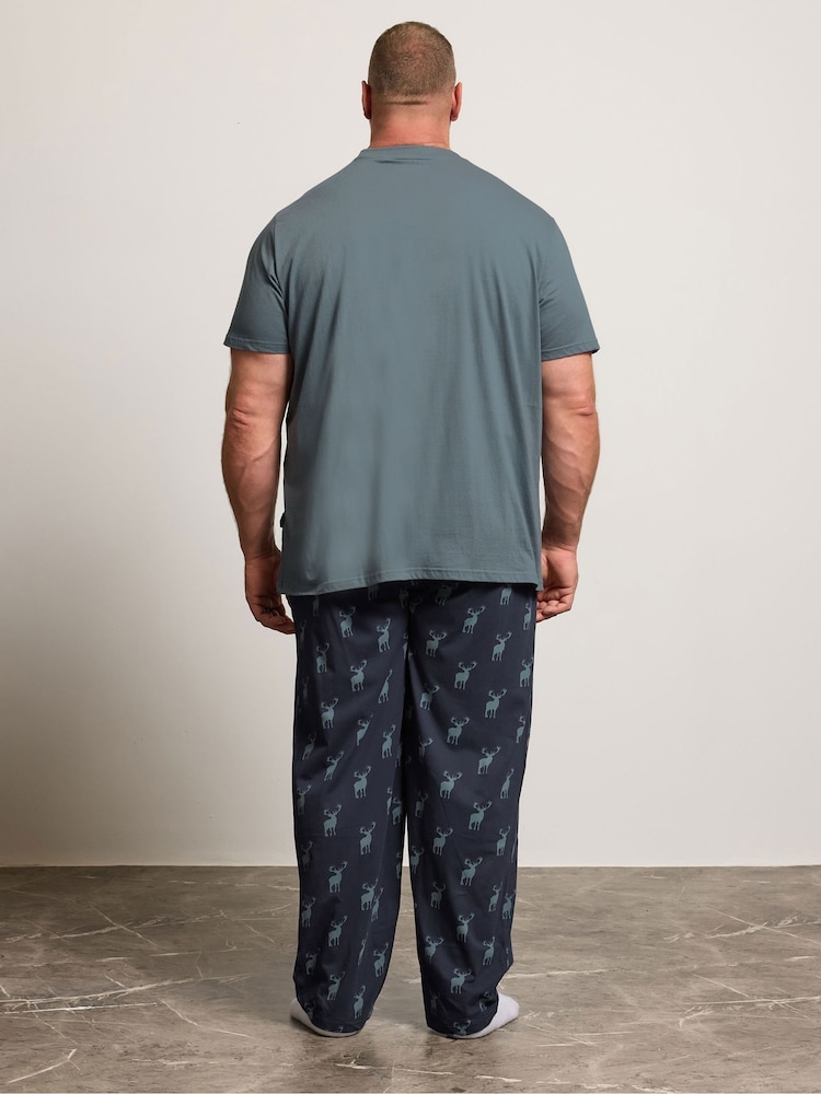 BadRhino Big & Tall Blue Stag Pyjamas Set - Image 2 of 5