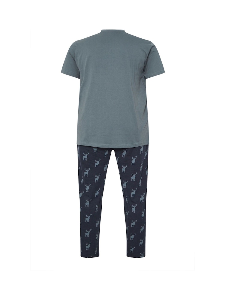 BadRhino Big & Tall Blue Stag Pyjamas Set - Image 5 of 5