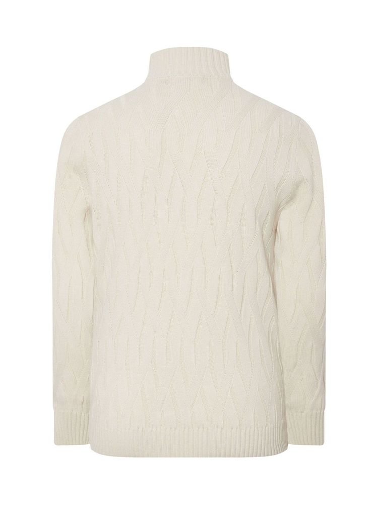 BadRhino Big & Tall Natural Cable Half Zip Knitted Jumper - Image 6 of 6