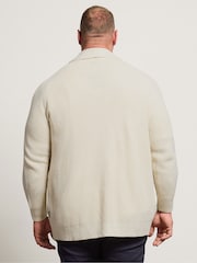 BadRhino Big & Tall Natural Shawl Knitted Cardigan - Image 3 of 6
