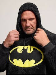 BadRhino Big & Tall Black Batman Fleece Pyjamas Set - Image 3 of 6