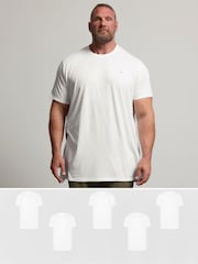 BadRhino Big & Tall White Longline T-Shirts 5 Pack - Image 1 of 8