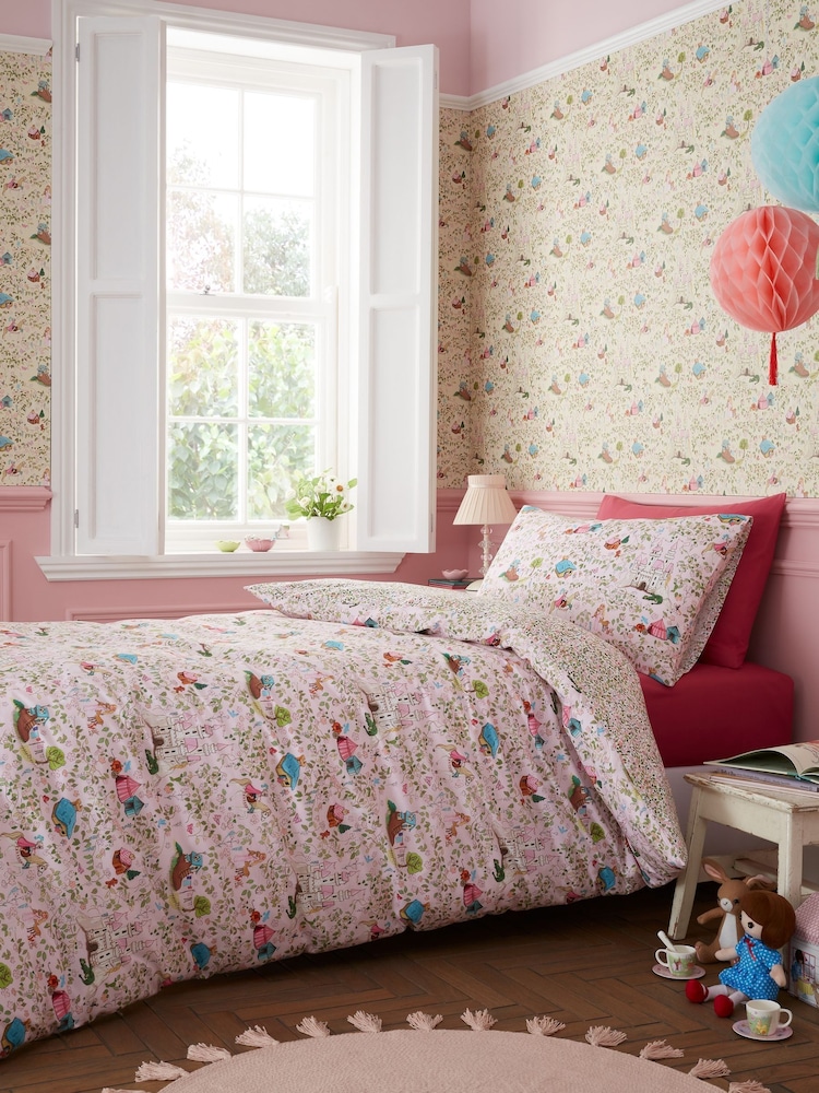 Belle & Boo Pink Fairytale Reversible Cotton Duvet Cover Set - Image 2 of 5