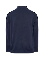 BadRhino Big & Tall Blue Mockshirt Half Zip Milano Jumper - Image 6 of 6