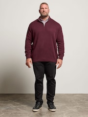 BadRhino Big & Tall Red Mockshirt Half Zip Milano Jumper - Image 2 of 6