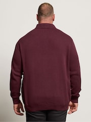 BadRhino Big & Tall Red Mockshirt Half Zip Milano Jumper - Image 3 of 6