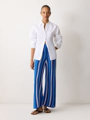 Jigsaw Blue Stripe Knitted Trousers - Image 2 of 6