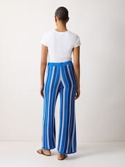 Jigsaw Blue Stripe Knitted Trousers - Image 4 of 6