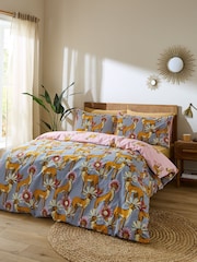 Their Nibs Grey Untamed Cheetah Cotton Reversible Duvet Cover Set - Image 1 of 5