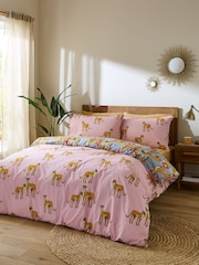 Their Nibs Grey Untamed Cheetah Cotton Reversible Duvet Cover Set - Image 2 of 5