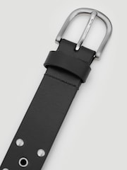 Hush Black Leather Studded Eyelet Belt - Image 2 of 6