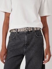 Hush Animal Print Leather Studded Eyelet Belt - Image 4 of 5