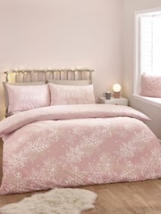 Catherine Lansfield Pink Baby Its Cold Outside Reversible Duvet Cover Set - Image 2 of 5