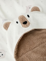 Catherine Lansfield Natural Cosy Bear So Soft Fleece Hooded Blanket - Image 2 of 3