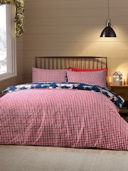 Catherine Lansfield Blue Christmas Ski Village Reversible Duvet Cover Set - Image 3 of 5