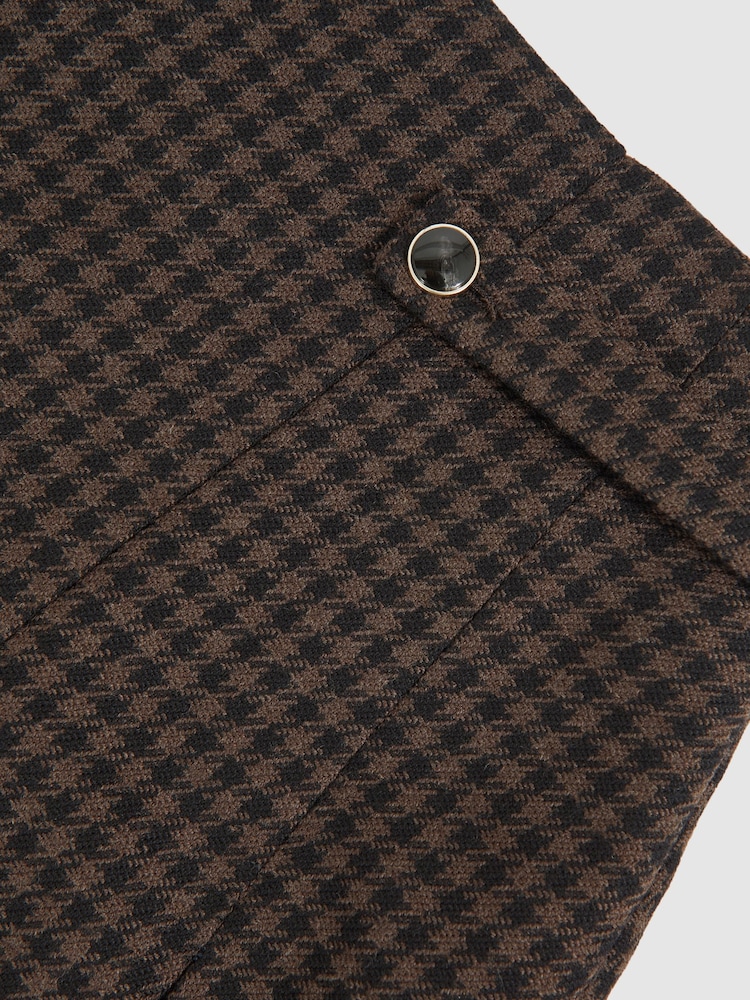 Reiss Black/Brown Elle Wool-Blend Check Mini Skirt - Image 6 of 6 Reiss Black/Brown Elle Wool-Blend Check Mini Skirt - Image 6 of 6