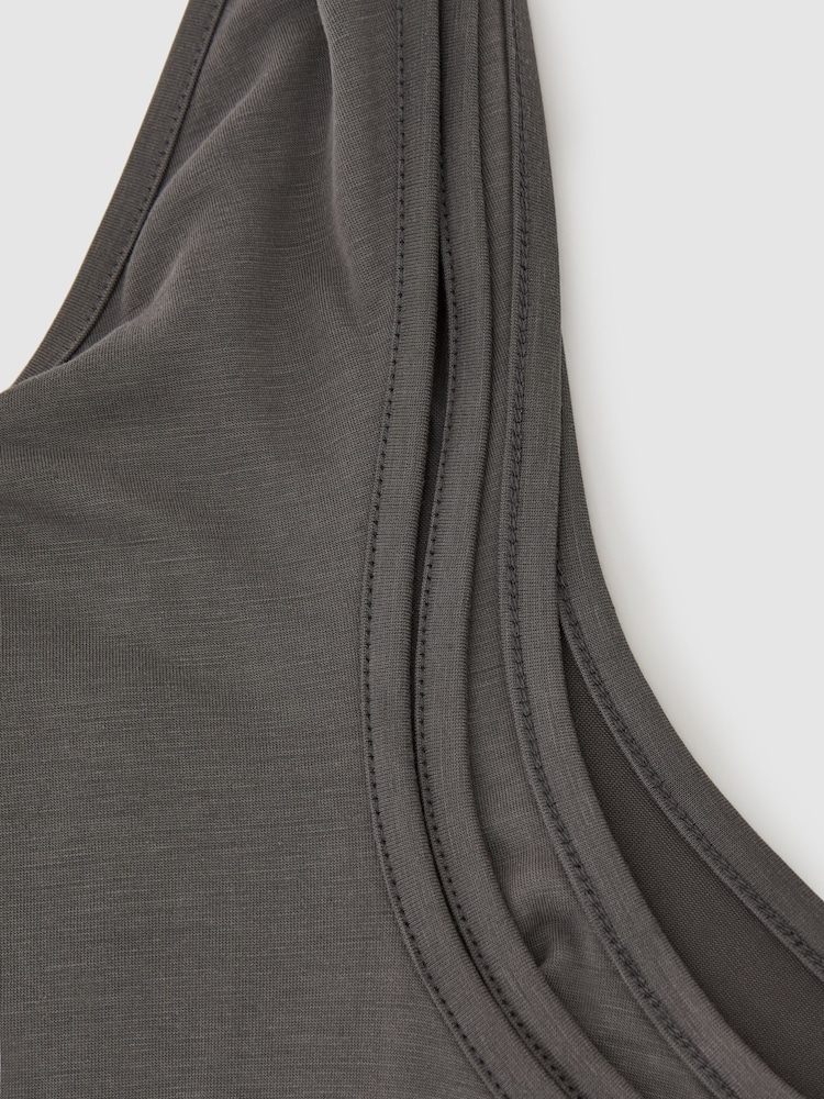 Reiss Charcoal Grey Cressida Reiss | Royal Ballet Double-Layer Vest - Image 5 of 5