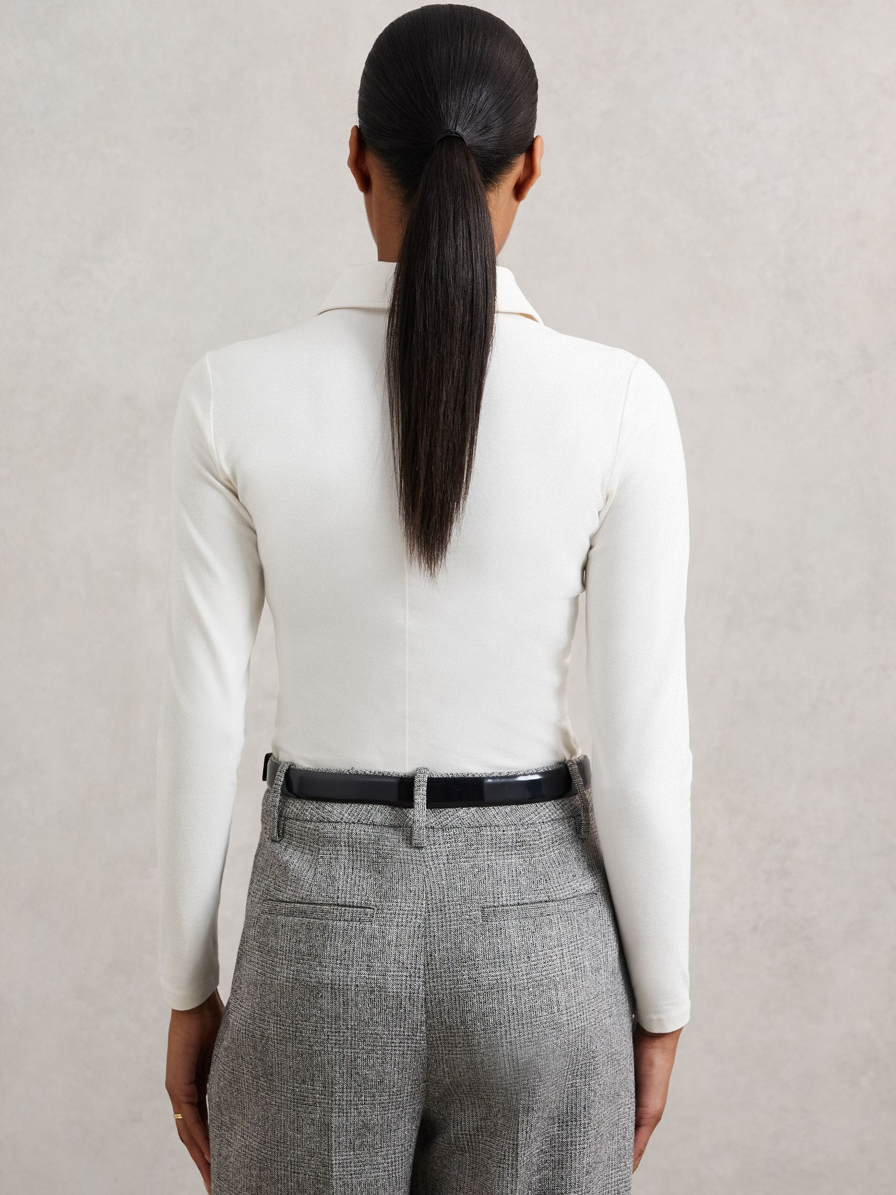 Buy Reiss Ivory Novi Stretch-Cotton Open-Collar Shirt from Next USA