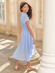 Lipsy Cornflower Blue 3D Corsage Occasion Dress (5-16yrs) - Image 4 of 4