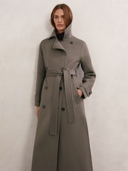 Reiss Mink Luna Wool-Blend Belted Blindseam Coat - Image 1 of 7