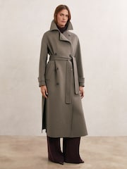 Reiss Mink Luna Wool-Blend Belted Blindseam Coat - Image 3 of 7