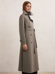 Reiss Mink Luna Wool-Blend Belted Blindseam Coat - Image 4 of 7