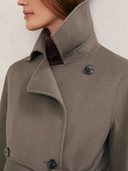 Reiss Mink Luna Wool-Blend Belted Blindseam Coat - Image 5 of 7